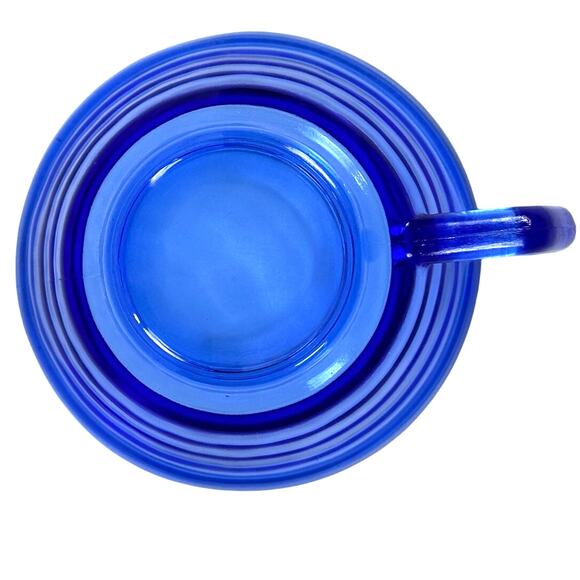 Hazel Atlas Aurora Cobalt Blue Vintage Depression Glass Coffee Cup - Picture 6 of 6